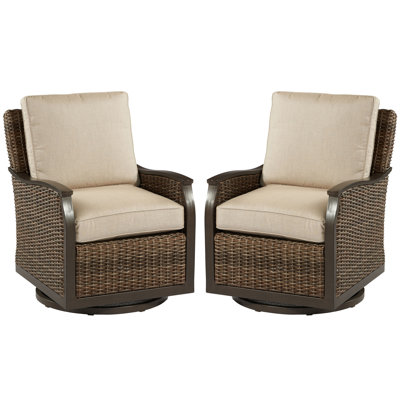 Fauteuil oscillant pivotant avec coussins Bedard