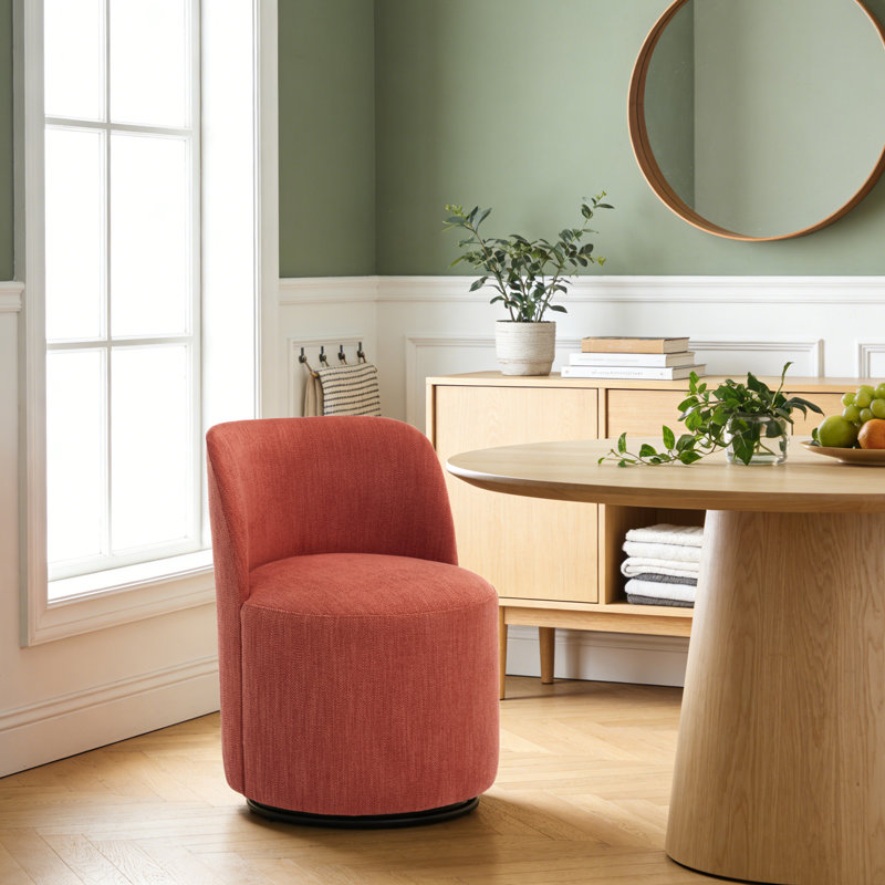 Fauteuil d'appoint pivotant Linen, Orange