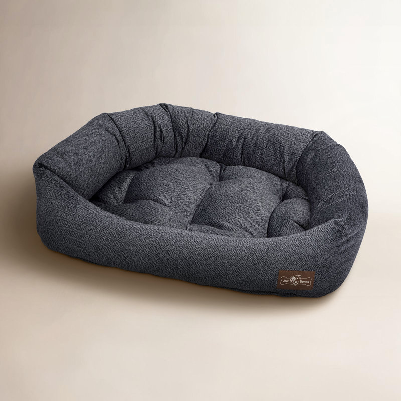 Coussin de lit napper en velours Herringbone, Moyen (l 35 po x P 27 po x H 8,5 po), Crépuscule à chevrons