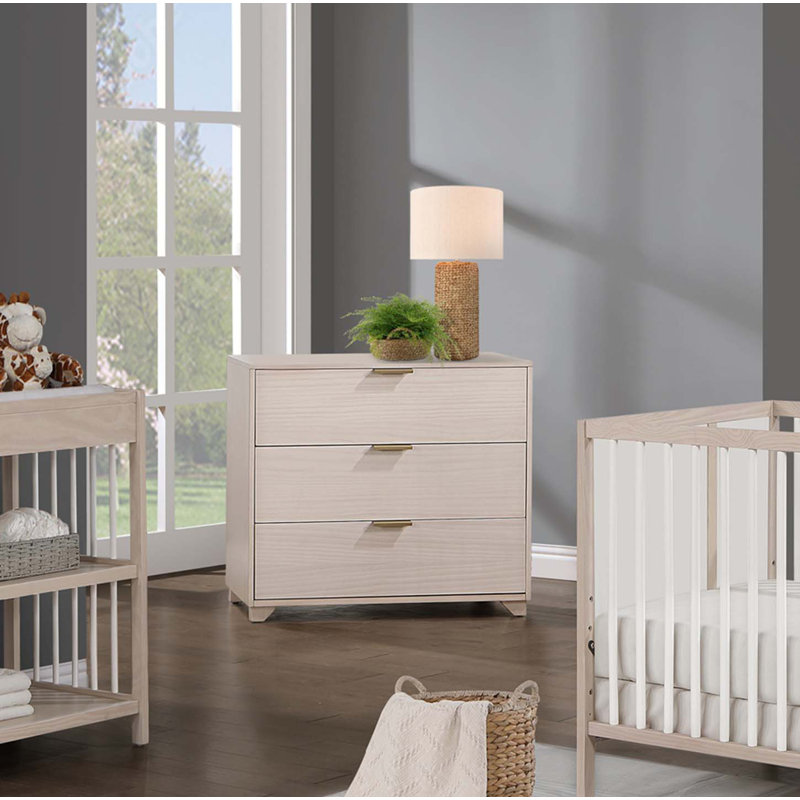 Commode 3 tiroirs, commode de chambre, Naturel