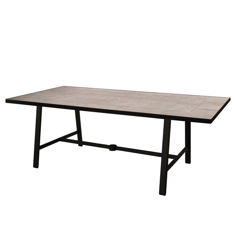 Marin Outdoor Rectangle Dining Table, Summit Gray, Carbon Black