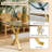 71" Tempered Glass & Metal Rectangular Dining Table-981573816