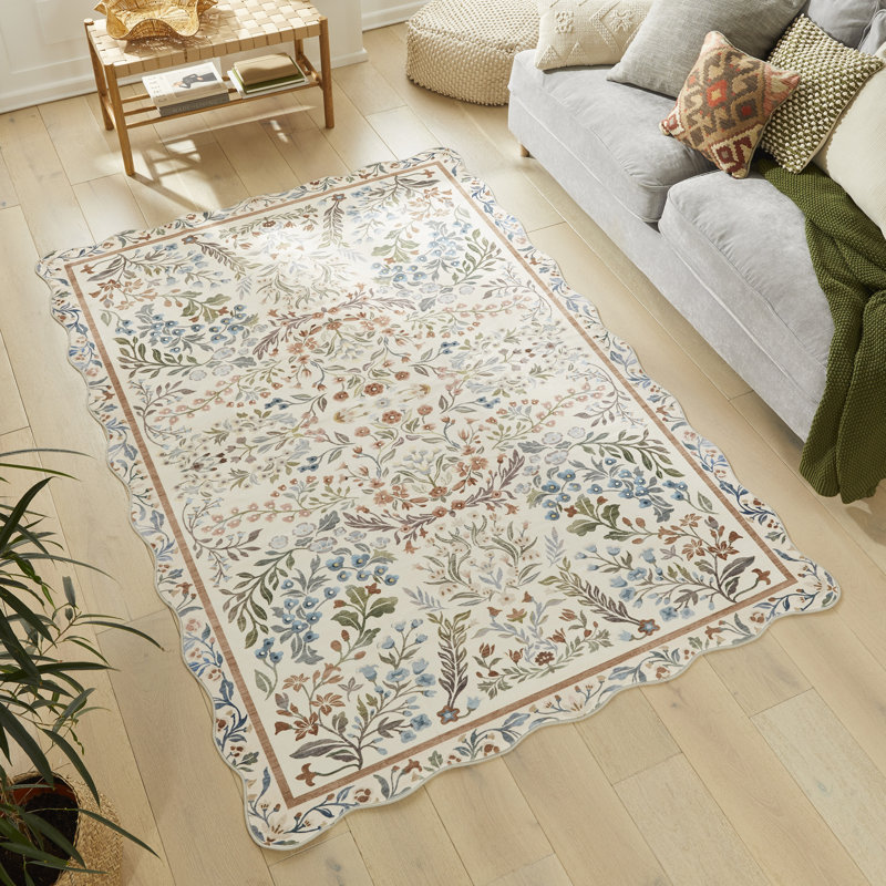 Floral Multi Washable/Stain Guarded Area Rug , Rectangle 200 x 300 cm