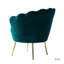 Donata  Modern Velvet Barrel Chair with Channel Tufted Back and Scalloped Seashell Edges-740557881