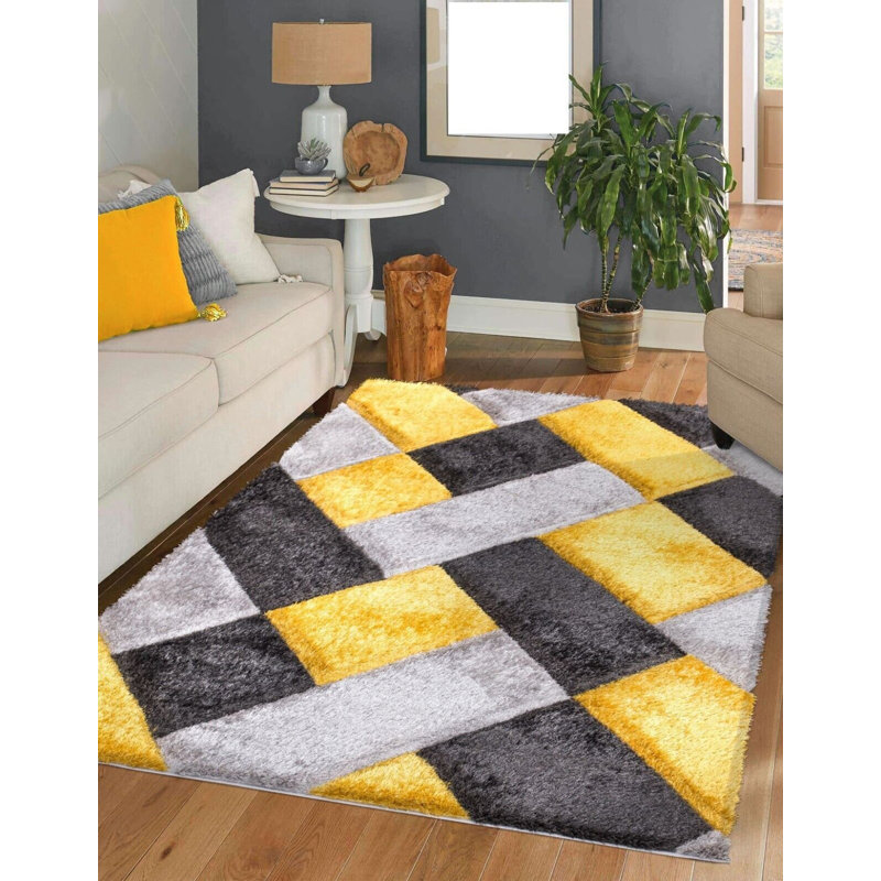 Vang Geometric Shag Indoor / Outdoor Area Rug, Rectangle 200 x 290 cm