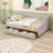 2 Drawers Upholstered Full Daybed with Sturdy Slats Support-1031950162