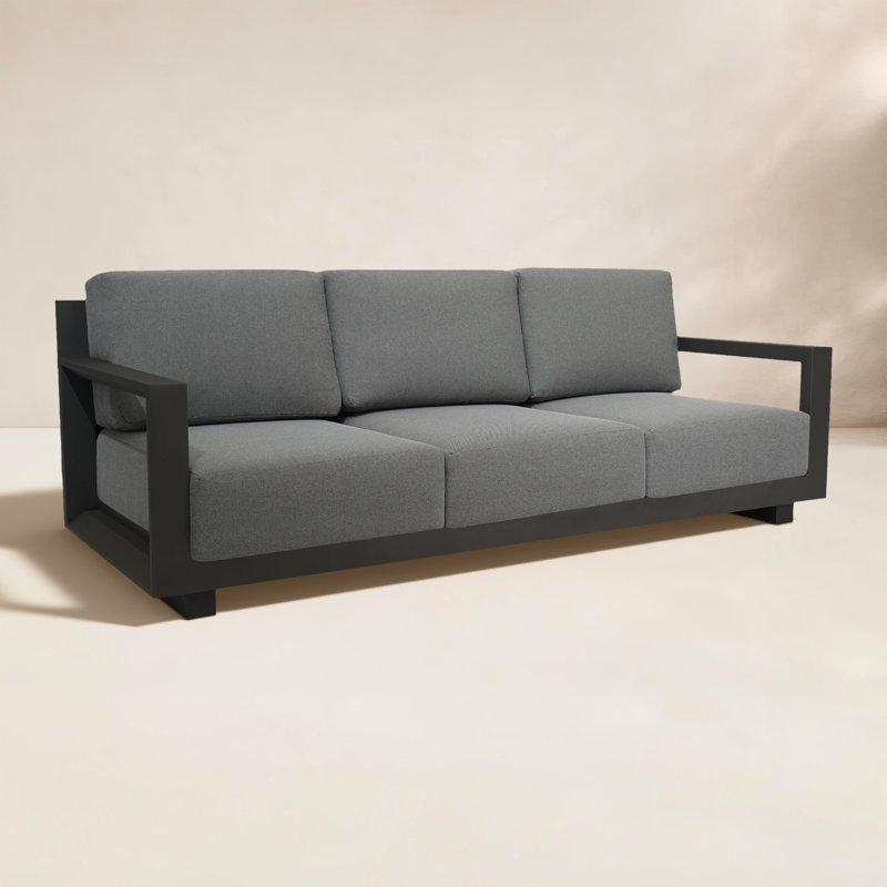 Aden 85'' Aluminum Outdoor Sofa, Gray