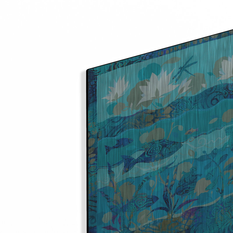  «Nymphéas et libellules» par Sue Davis, art mural en métal, 12 po x 12 po, H 12 po x l 12 po