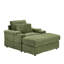 Canapé simple en velours côtelé vert avec un coussin, deux coussins décoratifs, un repose-pieds et deux espaces de rangement-1097002339