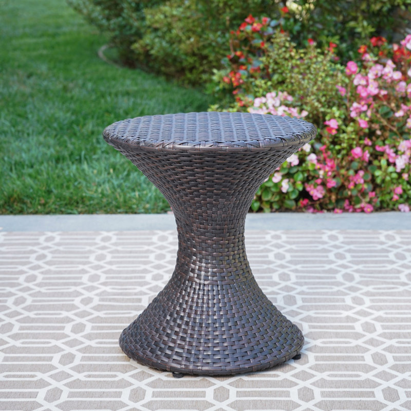 Table d'appoint en osier brun / brun