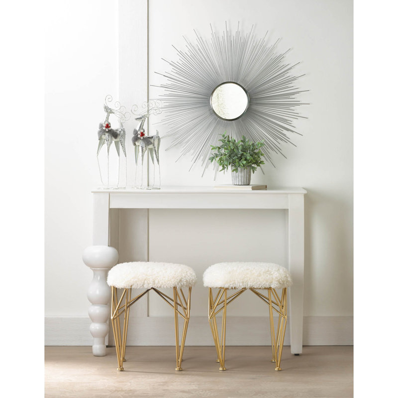 Miroir d'appoint Polster Rays, Argent, H 33 po x l 33 po x P 0,5 po