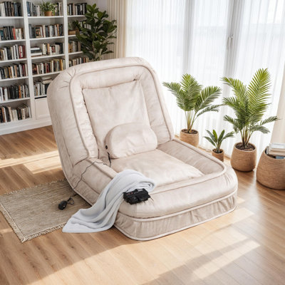 Canapé de luxe en velours avec coussin de massage, dossier réglable à 5 positions pour adultes et animaux de compagnie