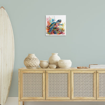  "Tortue nageuse", art mural sur toile par LSR Design Studio