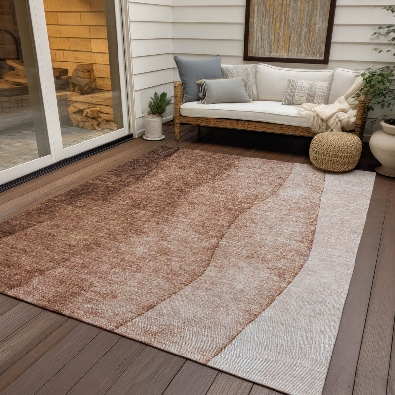Washable Ombre Indoor / Outdoor Rug, Rectangle 3' x 5'
