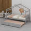 Lit en bois avec lit gigogne-674937834