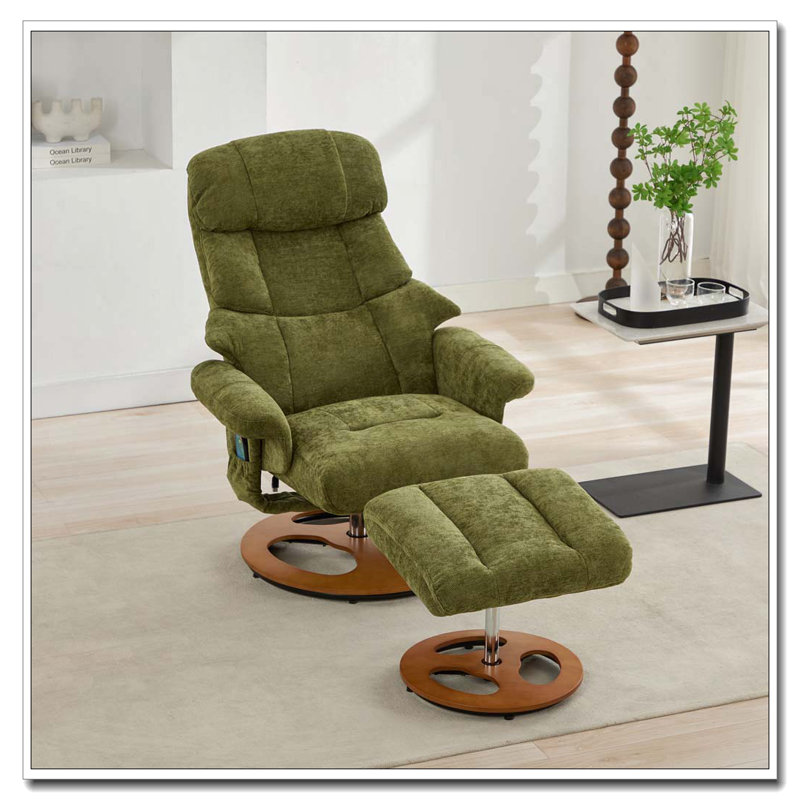 Fauteuil inclinable ergonomique avec repose-pieds, Vert