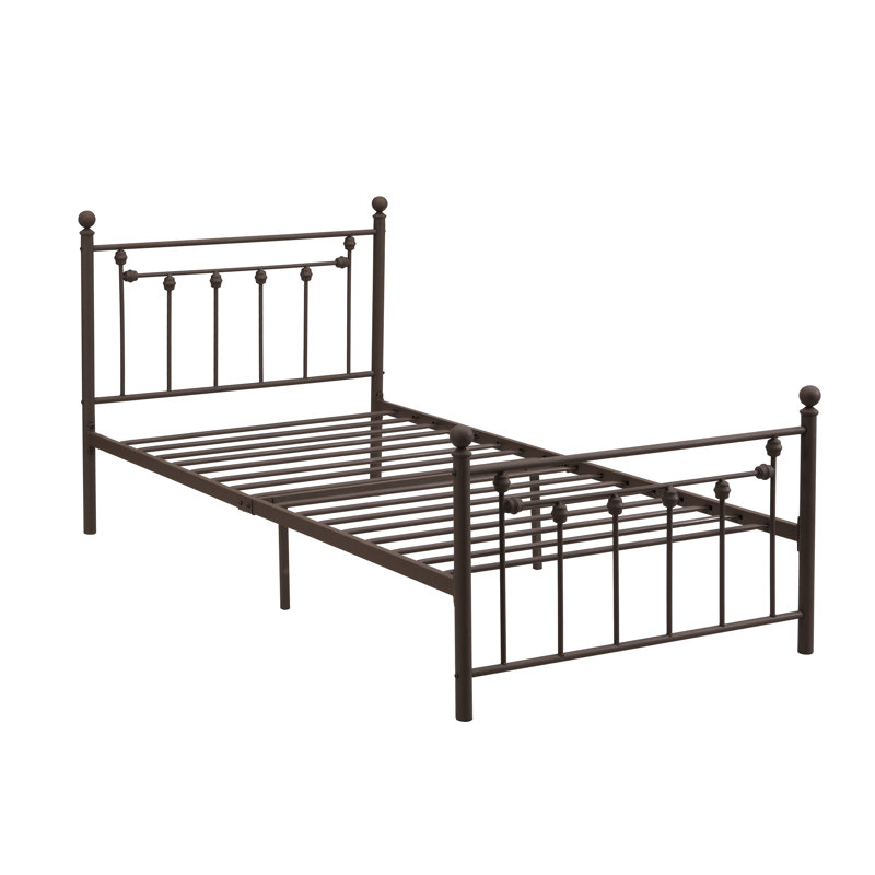 Angela Metal Spindle Bed, Twin, Copper