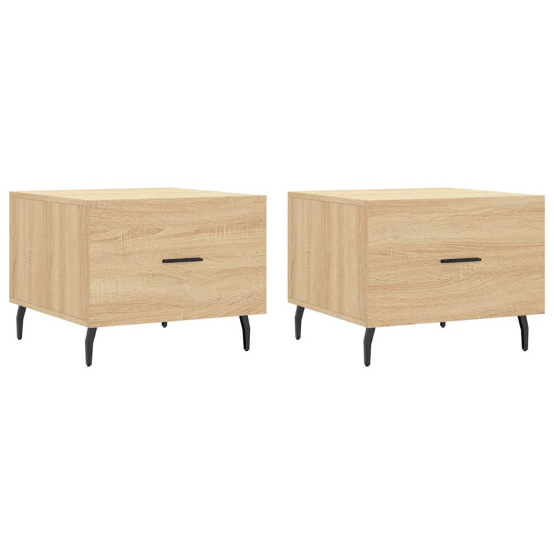 Four Leg Coffee Table with Storage, sonoma oak
