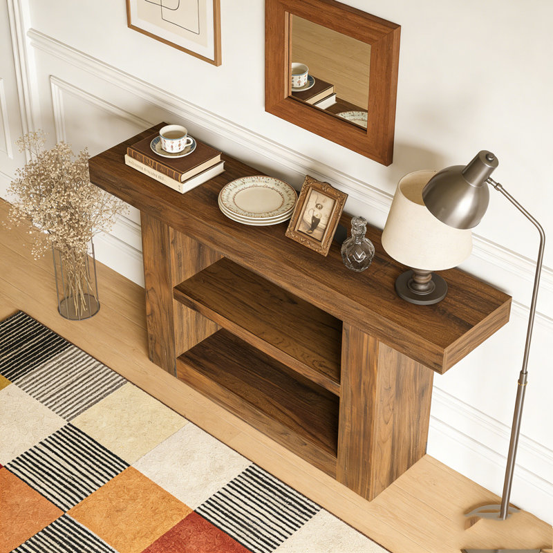 Farmhouse Entryway Console Table with U-Shaped Base
