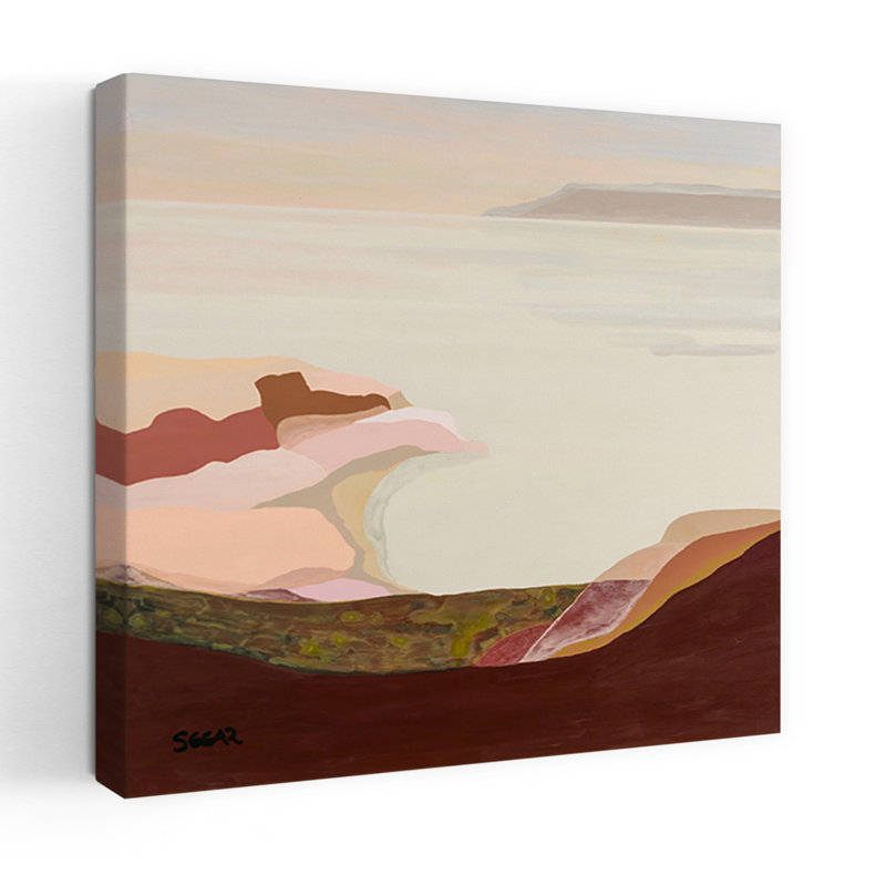 Art contemporain contemporain, paysage de plage abstrait, H 24 po x l 24 po