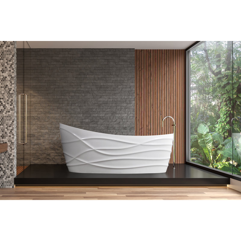 Dune 68'' x 34'' Soaking Solid Surface Bathtub
