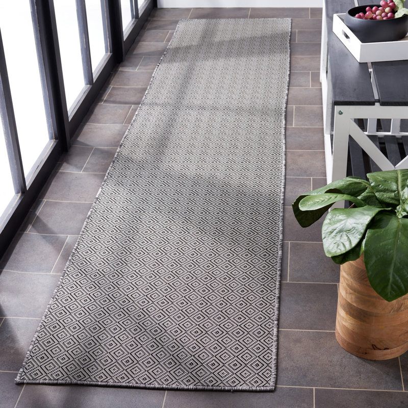 Tapis d'intérieur / extérieur à motif géométrique Lewisetta Performance, Tapis de couloir 2 pi x 9 pi