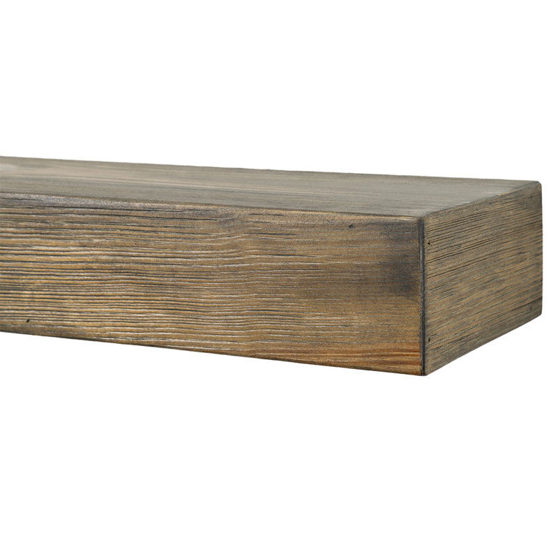 Tablette de cheminée rustique en bois - fabriquée et usinée à la main aux États-Unis, Bois flotté, 60 po de longueur, 4"