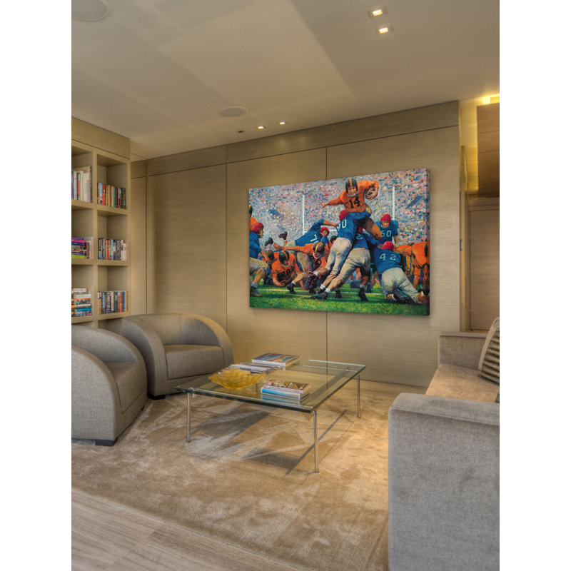 « playoff game » par robert moore, reproduction d’art sur toile tendue, H 30 po x l 45 po x P 1,5 po