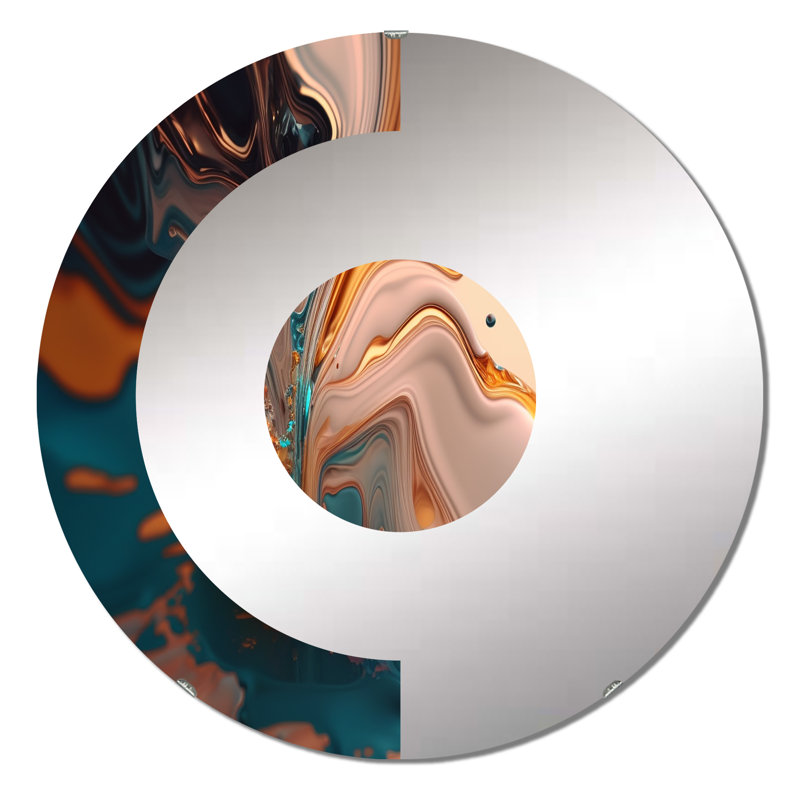 Jaqua - Miroir mural demi-cercle, 31,4 po x 31,4 po
