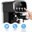2 pièces Machine à espresso verticale mince avec mousseur à lait, pompe professionnelle 20BAR et pré-infusion, chauffe-tasse intégré, réservoir d'eau amovible de 43 oz, conception compacte pour un espresso riche, café au lait, Americano, facile à utiliser, noir