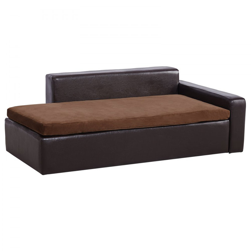 Canapé pour animaux de compagnie, canapé pour chiens de taille moyenne, canapé-lit en cuir souple, canapé pour chat avec chargement de 110 lb, noir