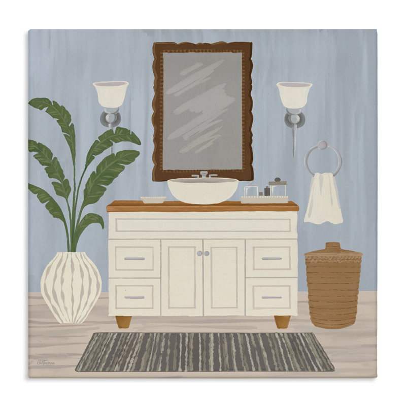 Toile pour évier de salle de bain «Unwind and Refresh», design par Cat Thurman Designs, H 17 po x l 17 po