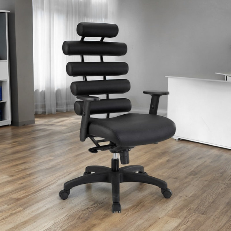 Noom Leather High Back Office Chair, Black