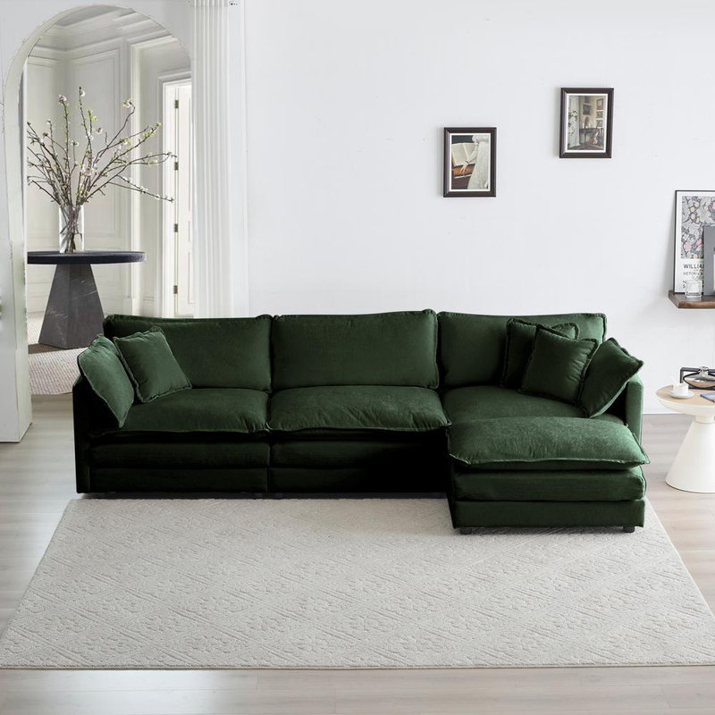 Sofa with Reversible Ottoman
