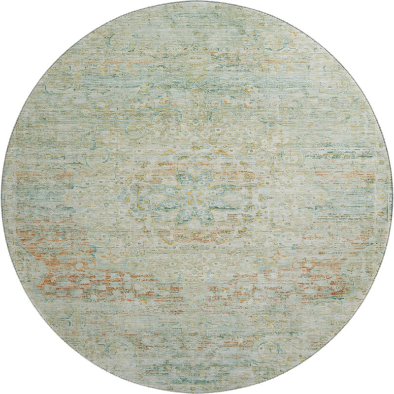 Premium Machine Washable Marasco AMF1636 Global Rug, Round 8'