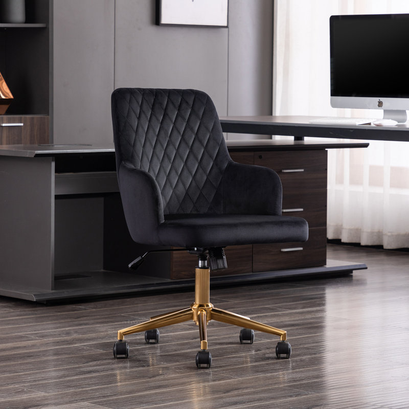 Velvet Task Chair, Black