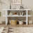 Narrow Console Table with Marble Effect Top, Retro Entryway Table with Open Shelf-618265047