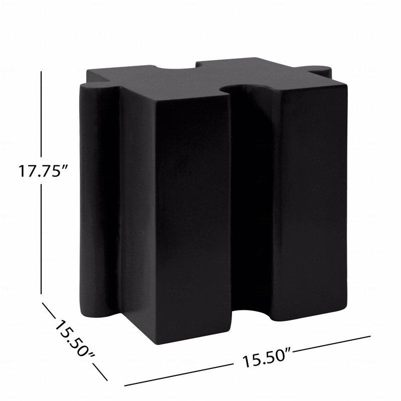 Table d'appoint de patio, table MGO à bord concave modulaire - acheter simple ou combiner, Noir