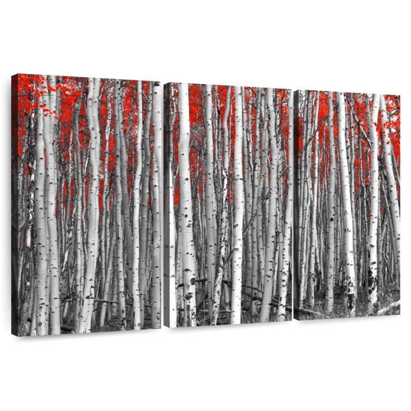 Forêt de bouleaux rouges Harnek, H 32 po x l 50 po