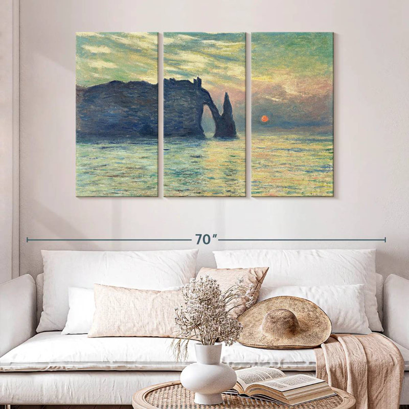 Gillard The Cliff Etretat Sunset, H 32 po x l 50 po