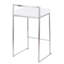 Tabouret de comptoir empilable contemporain en acier inoxydable avec coussin de velours blanc Fuji par Lumisource - ensemble de 2-1006853878-1006853873