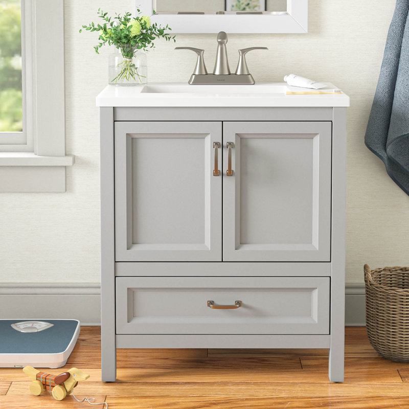 30.5" Single Bathroom Vanity With Cultured Marble Top