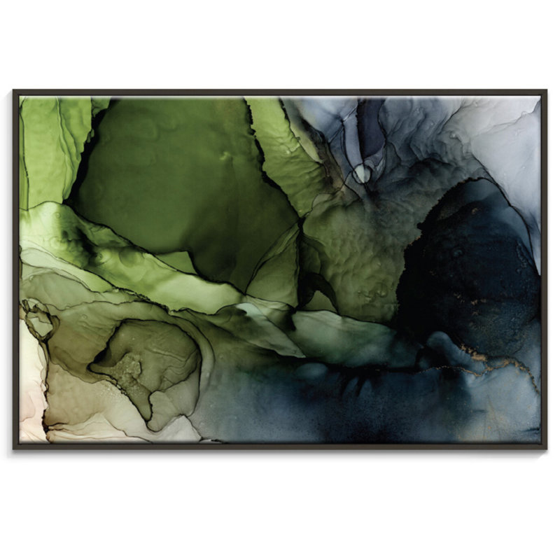 Crisp 1 Piece Painting on Canvas, 52.5 cm H x 77.5 cm W x 4 cm D, Black Floater Frame