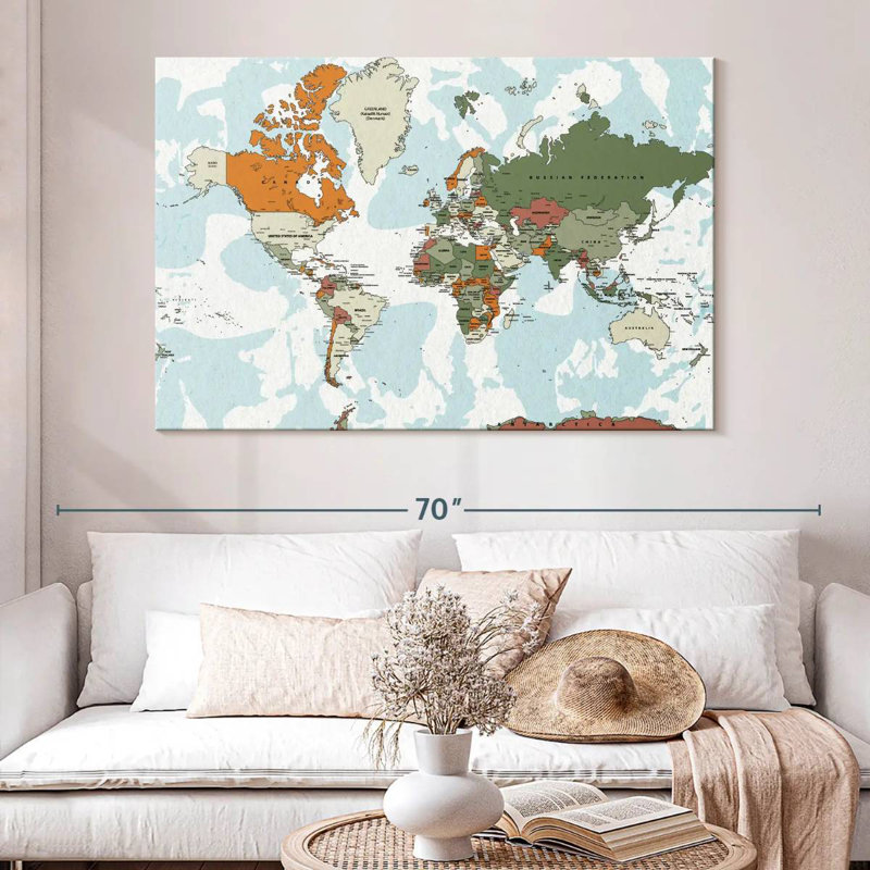 Educational World Map VI, 34" H x 51" W