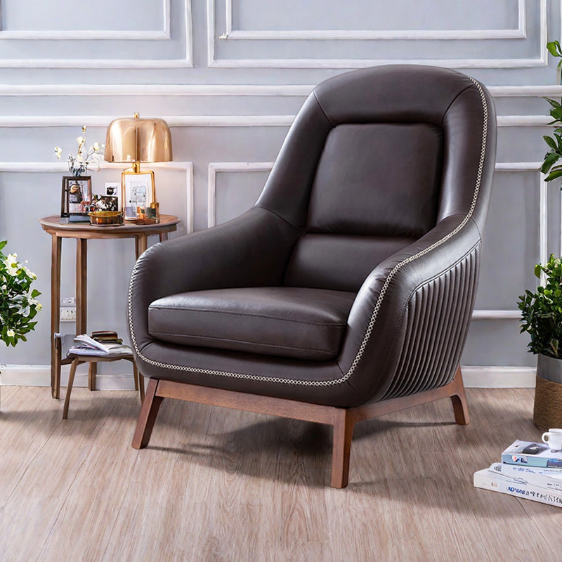 Annis Modern Simplicity Single Faux Leather Recliner, Deep Coffee