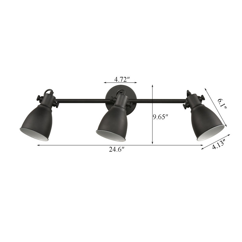 24.6'' 3 -Light Swing Arm Track Track Kit with Dimmable and Adjustable Head