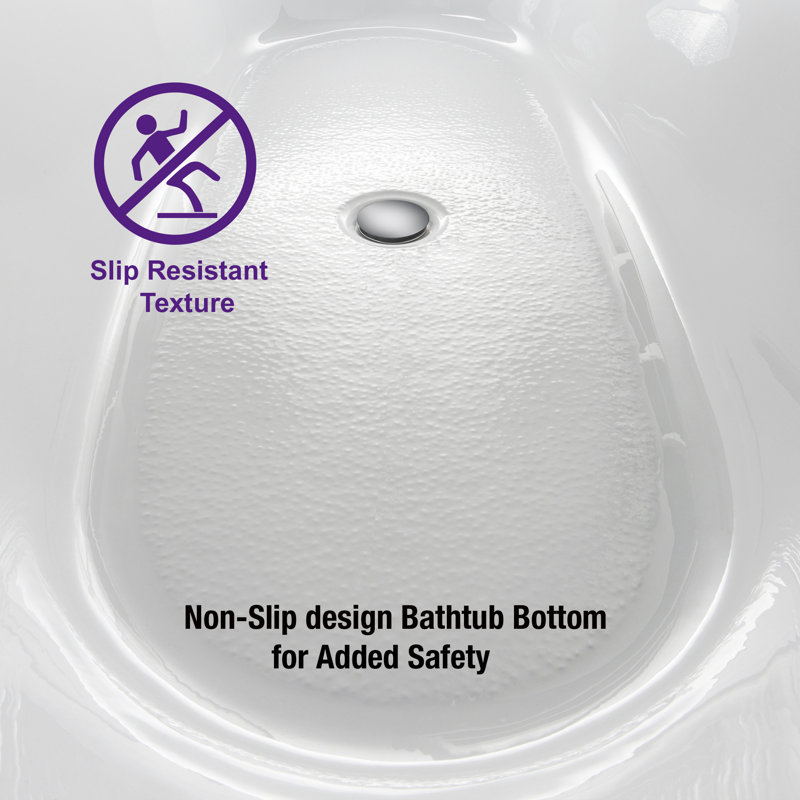 Ember 55'' x 31.75'' Freestanding Soaking Acrylic Bathtub, White/Chrome