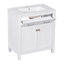 Meuble-lavabo de 30 pouces avec lavabo en céramique, armoire de salle de bain simple blanche moderne avec 2 portes et une tablette, portes à fermeture en douceur-1051583334