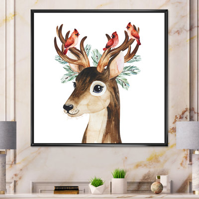 Dessin de couronne de cerfs - reproduction d'art sur toile pour enfants