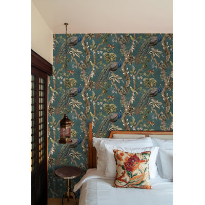 Cassia Peacock Non-Pasted Non-Woven Wallpaper